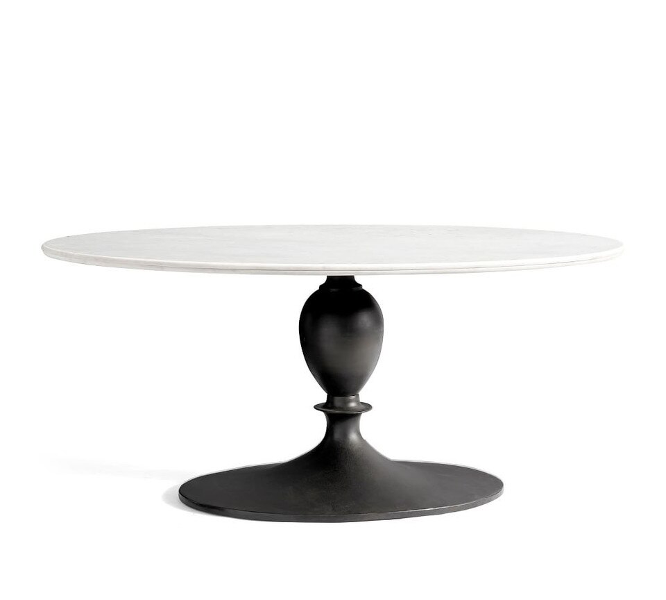 Chapman Oval Marble Pedestal Dining Table Pottery Barn Australia